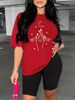 Summer Women's Casual Fashion Moon And Hand Printed Loose T-shirt+shorts Two-piece Sportswear Suitable For Daily Wear-31_ecoleips.com