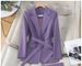 Women's Elegant Business Suit Purple Flared Trousers Long Sleeve Autumn Chic Fashion Set For Art Exam Hosting_ecoleips.com