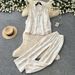 Elegant Leaf Embroidery Cardigan & Wide-Leg Pants Two-Piece Set For Women | Autumn Office Wear Slimming Versatile Outfit_ecoleips.com