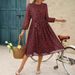 Voya Women's European And American Vacation Casual Style Floral Tie-Waist Dress For Women 2026 Spring/Summer Printed Casual Dress_ecoleips.com
