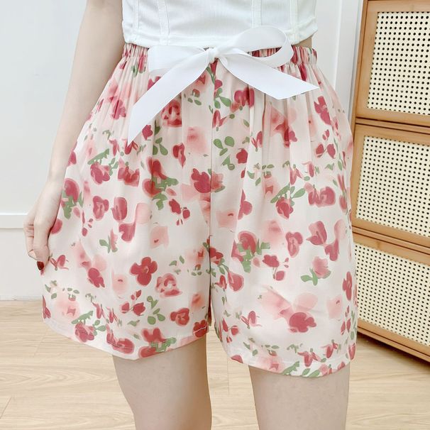 New Plus Size Home Pants Pijamas For Women Pajamas Shorts Cotton Floral Printed Shorts Simple Beach Bottoms Loose Sleepwear_ecoleips.com