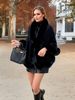 Elegant Faux Fur Batwing Coat - Stylish Sleeveless Vest With Luxe Trim, Versatile One-Size Fit For Women_ecoleips.com