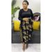 Elegant Plus Size Women's Dress With Gold Foil & Beaded Embellishments, Round Neckline, A-Line Silhouette, Polyester Blend - Casual To Office Wear_ecoleips.com
