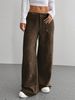 Velvet-Touch Corduroy Pants – Fluid Drape & Architectural Silhouette_ecoleips.com