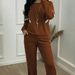 Women's Color Block Striped Long Sleeve Top And Loose Straight Leg Trousers Sportswear Set Spring Autumn Fashion_ecoleips.com