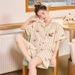 Women's Summer 2026 Cartoon Short-sleeve Short Pants Home Wear Set, Sweet And Cute, Can Be Worn Outside, Made Of Pure_ecoleips.com