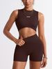 Cross-Border European And American Seamless Tight Yoga Suit Women's Belly Holding Outer Wear Running Sports Vest Peach_ecoleips.com