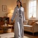 Elegant Saudi Abaya Dress With Embroidery & Belt – Long Sleeve Modest Islamic Wear (Grey, M-Xl) Cultural Events_ecoleips.com