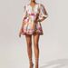 Summer Fashion V Neck Printed Slim Skirt Dress Women's Clothing European American Style Resort Wear_ecoleips.com
