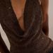 Women's Clothing Shiny Deep V Solid Color Vest Fashion Sexy Perspective Swing Collar Halter Neck Top For Women_ecoleips.com