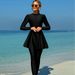 Women's Clothing Solid Color One-piece Diving Suit Long Sleeve With Gauze Skirt One-piece Swimsuit_ecoleips.com