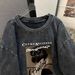 Women's Clothing Retro Washed Heavy Cotton Oversize Tops For Women American High Street Washed Distressed Starry Sky Short Sleeved T Shirt_ecoleips.com