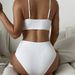 Women's Clothing Sexy Pearl Strap Bikini Swimsuit For Women High-Waisted Two Piece Solid Color Swimwear For Formal & Casual_ecoleips.com