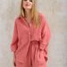 Women's Clothing New Summer 100% Cotton Zou Yarn Lapel Button Three Quarter Sleeve Casual Shirt Shorts Two Piece Suit_ecoleips.com