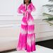 C8598 New Cross-Border European American Women's Fashion Printed Tie-Strap Long-Sleeve Top And High-Waisted Wide-Leg_ecoleips.com