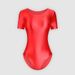 sexy Women Silky Glossy One-piece Japanese Swimsuit Oily Tights Shapewear Shiny Short Sleeve Bodysuit Men's Bathing Suits_ecoleips.com