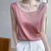 Summer Silk Camis Women's T Shirts Sleeveless Vest Satin Tank Tops Office Elegant Fashion O Neck Champagne BlouseTop Women_ecoleips.com