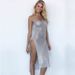 Elegant Knit V-Neck Backless Dress – Stylish Beach Cover-Up, Sun Protection, Yoga & Dance Wear For Women (One Size, Black/Purple/Silver)_ecoleips.com