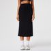 Women's Slimming Slit Midi Skirt Bodycon Straight Elastic Waist Drawstring Versatile Hip Covering Skirt_ecoleips.com