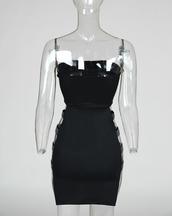 Bodycon Mini Skirt Slim Fitting See Through Bandage Style Nightclub Dress_ecoleips.com