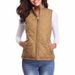 Women's Quilted Puffer Vest With Stand Collar - Lightweight Sleeveless Jacket For Fall & Winter_ecoleips.com