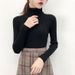 girl Turtleneck Sweater Base Layer Women Slim Fit Thick Knitwear 2024 Autumn Winter New Solid Color Pullover Inner Wear_ecoleips.com