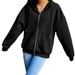 Women's Clothing Unisex Zip-Up Hoodie - Streetwear Pullover With Hood, Loose Fit Casual Jacket For Men & Women (Black/White/Grey/Blue/Brown_ecoleips.com