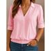 Women's Autumn Shirt With Collar, Long Sleeves, Hooded, Solid Color, Loose Fit, Wholesale_ecoleips.com