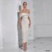 Women's Clothing New Tube Top Back Slit Slim Dress Jacquard Fabric Elegant Evening Dress Female_ecoleips.com