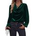Autumn And Winter Women's Velvet Pile Collar Women's Long-Sleeved Tops_ecoleips.com