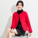 K Women's New Style Round Neck Cotton Padded Jacket, Slim Fit Base Layer, Solid Color Slimming Warm Short Lightweight Cotton Coat._ecoleips.com