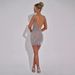 Y2KINS Style Sequined Bodycon Mini Dress Slim Fit Solid Color Halter Neck Backless Fashionable Hot Girl European American Cross Border_ecoleips.com