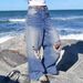 Women’s Clothing Ripped Jeans For Women Loose Straight High Street Summer Thin Ins Beggar Ladies Wide Leg Pants_ecoleips.com