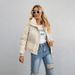 Korean Style Short Down Jacket – Lightweight, Stand Collar, Loose Fit For Women (White/Black/Khaki/Burgundy)_ecoleips.com