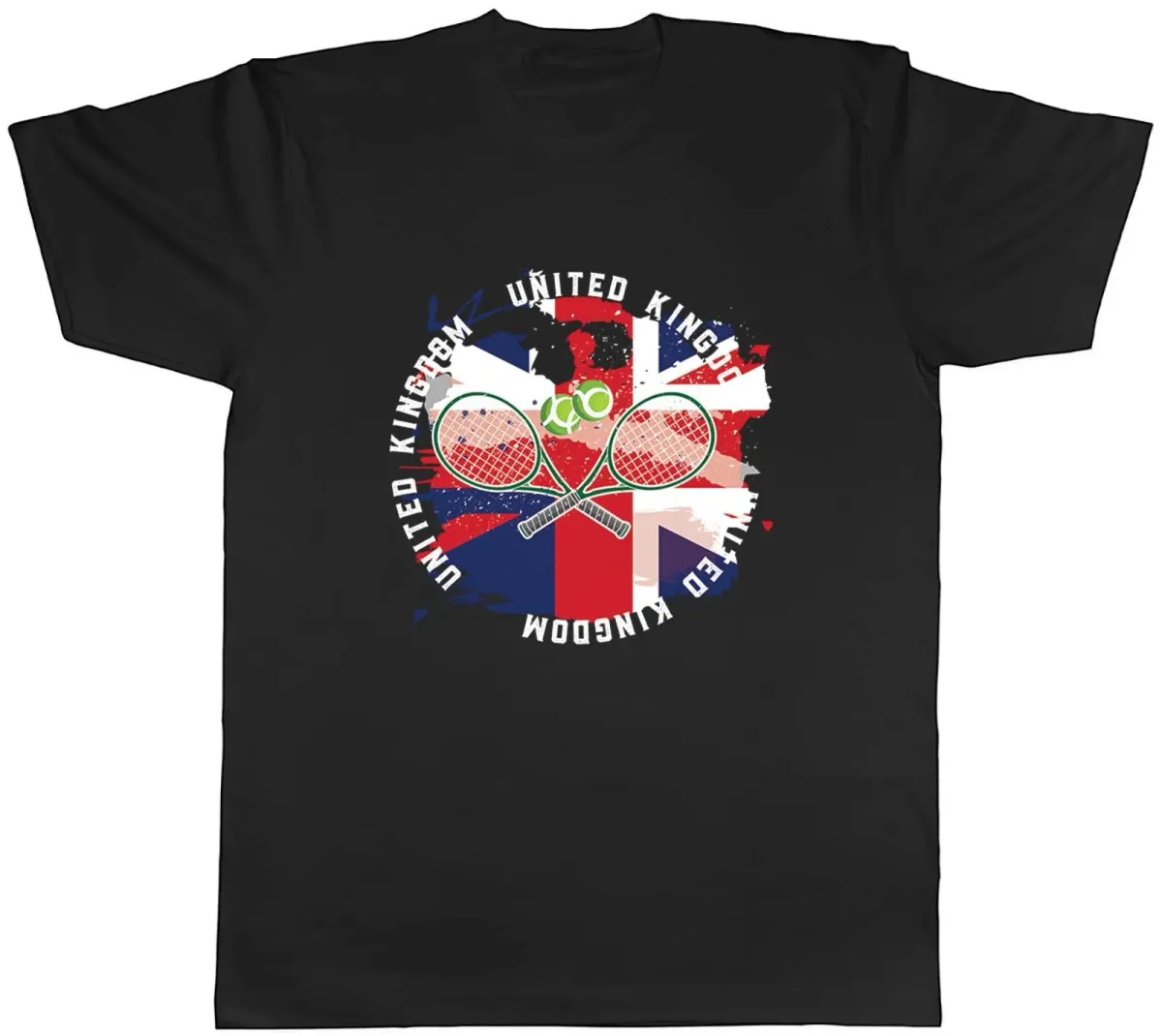 Women's T-Shirts Tennis Sports With United Kingdom Flag Mens Unisex T-Shirt Tee Gift_ecoleips.com