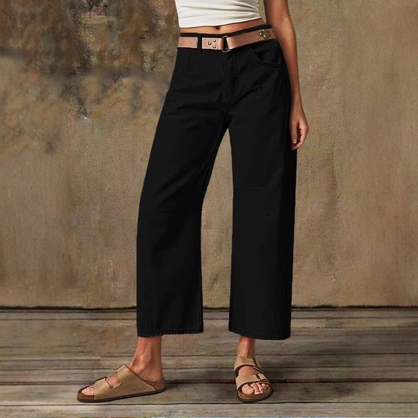 Women's High-Waisted Slimming Wide Leg Jeans Retro Straight Leg Pants Spring New_ecoleips.com