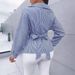 Women's Clothing Spring And Summer Fashion Sexy Versatile Striped Long Sleeved Shirt_ecoleips.com