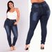 Women's Clothing Pants Press Wish Large Size High Waist Elastic Jeans Fat Cotton Long Pants_ecoleips.com