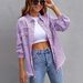 Women's Distressed Denim Jacket Oversized Long Sleeve Casual Shirt Coat In Solid Colors_ecoleips.com