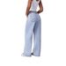 's Popular Embroidered Bow High-waisted Straight-leg Jeans For Women, Slimming, Vintage, Simple, European And_ecoleips.com