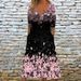 Women Stylish Casual Maxi Dress Relaxed Loose‑Fit Silhouette With V‑Neck, Convenient Pockets & Trendy All‑Over Print_ecoleips.com