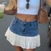 2025 New European And American Style Straight-Leg Denim With Lace Trim Women, Summer Slim-Fit Bodycon Short Skirt For_ecoleips.com