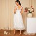 Women's Clothing Lace Stitching White Suspender Dress Dress V Neck_ecoleips.com