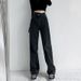 Women's Clothing High-Waisted Straight Leg Jeans Slimming Crossover Design Floor-Length Wide Leg Trousers Loose Fit Summer Style Denim_ecoleips.com
