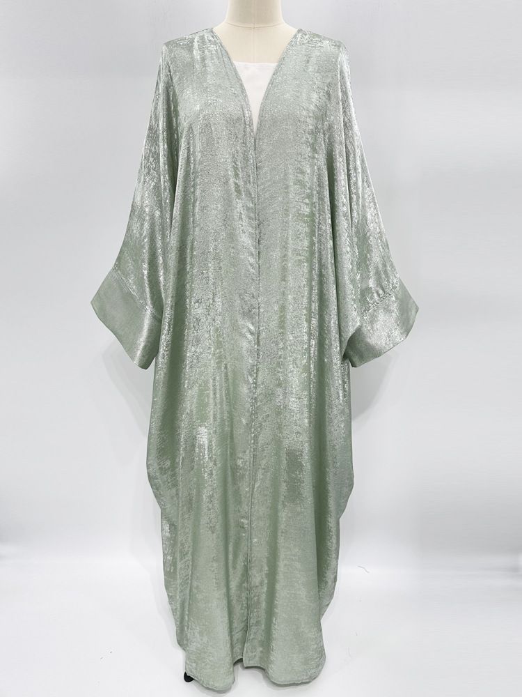 Verve Outerwear Abaya Muslim Gold Foil Dubai Turkey Women's Robe_ecoleips.com