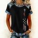 Women's Waffle Print Short Sleeve T-Shirt 3D Digital Print Loose Fit round Neck Casual Tee for Streetwear And Travel_ecoleips.com