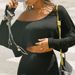 Relaxed Fit off Shoulder Long Sleeve Sweatshirt Casual Instagram Style Cropped Top Loose Fitting Slimming Effect American Hot Girl_ecoleips.com