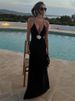 TARUXY Flower Deep V-Neck Maxi Dress For Women Sheer Sleeveless Slip Long Evening Dresses Party Clubwear Sexy Backless Elegant_ecoleips.com