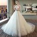 Elegant White Strapless Wedding Dress High End Bridal Gown with Train for Going out Or Traveling_ecoleips.com