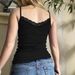 Black Lace Trim Bustier Cami Top for Women Stretchy Corset Style Sleeveless Comfortable Fit plus Size Clothes_ecoleips.com